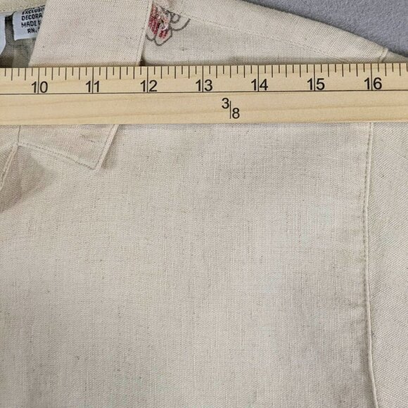 Keren Hart 2 Pc Midi Dress Linen Blend Womens Medium Ivory Cream Embroidery - Picture 7 of 15